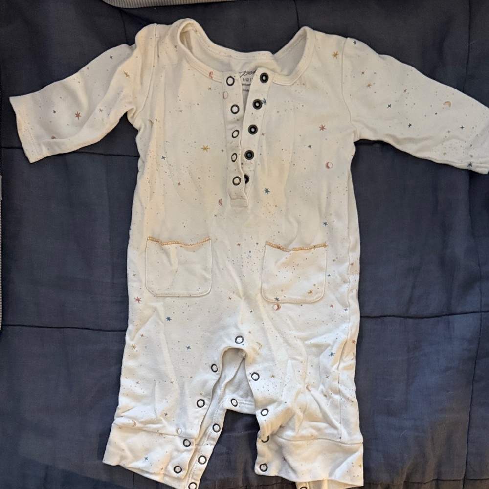 Cozy White Star Print Kids Footie